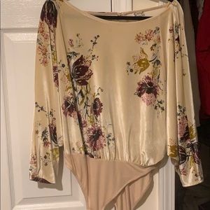 Free People Floral Bodysuit